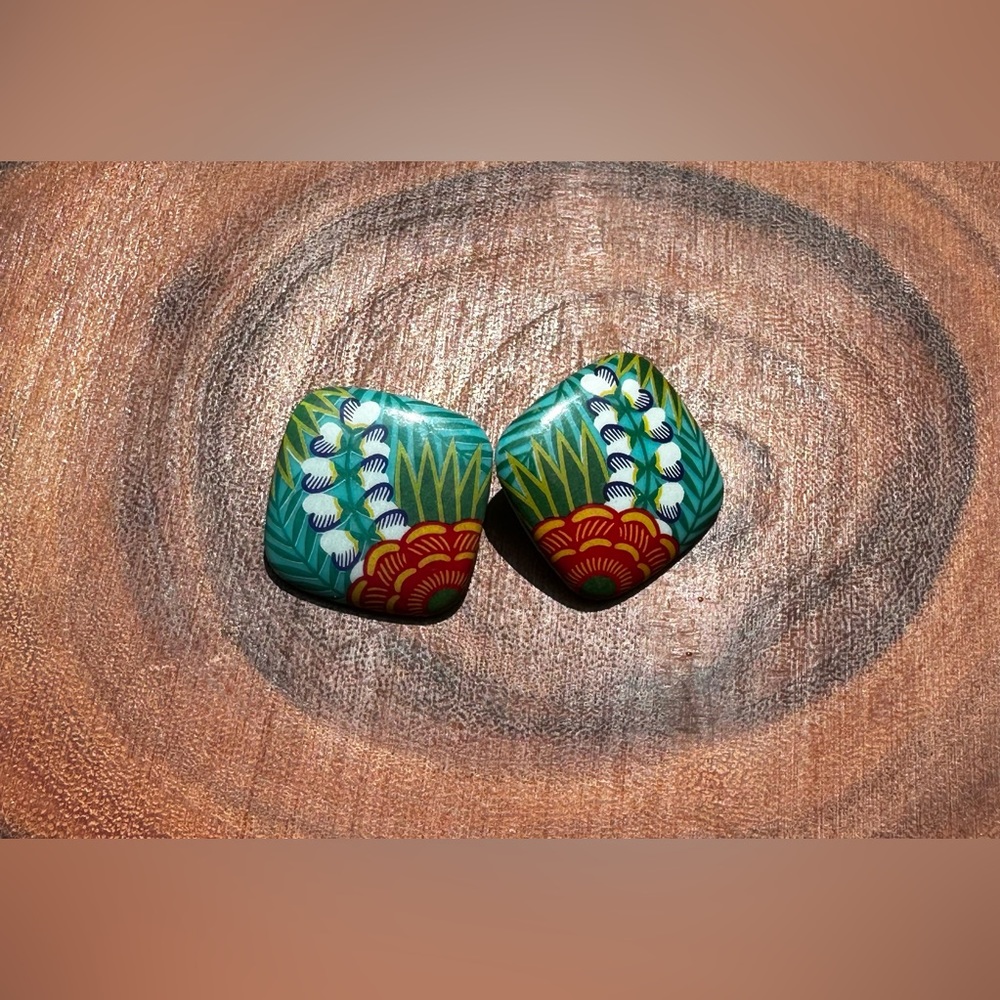 VINTAGE painted earrings